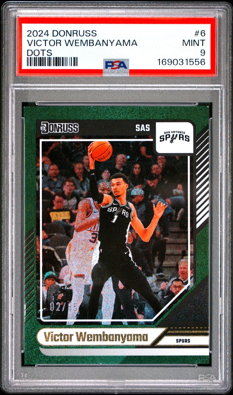RARE PSA 9 2024 Panini Donruss Victor Wembanyama #6 Dots Holo POP/2 👽