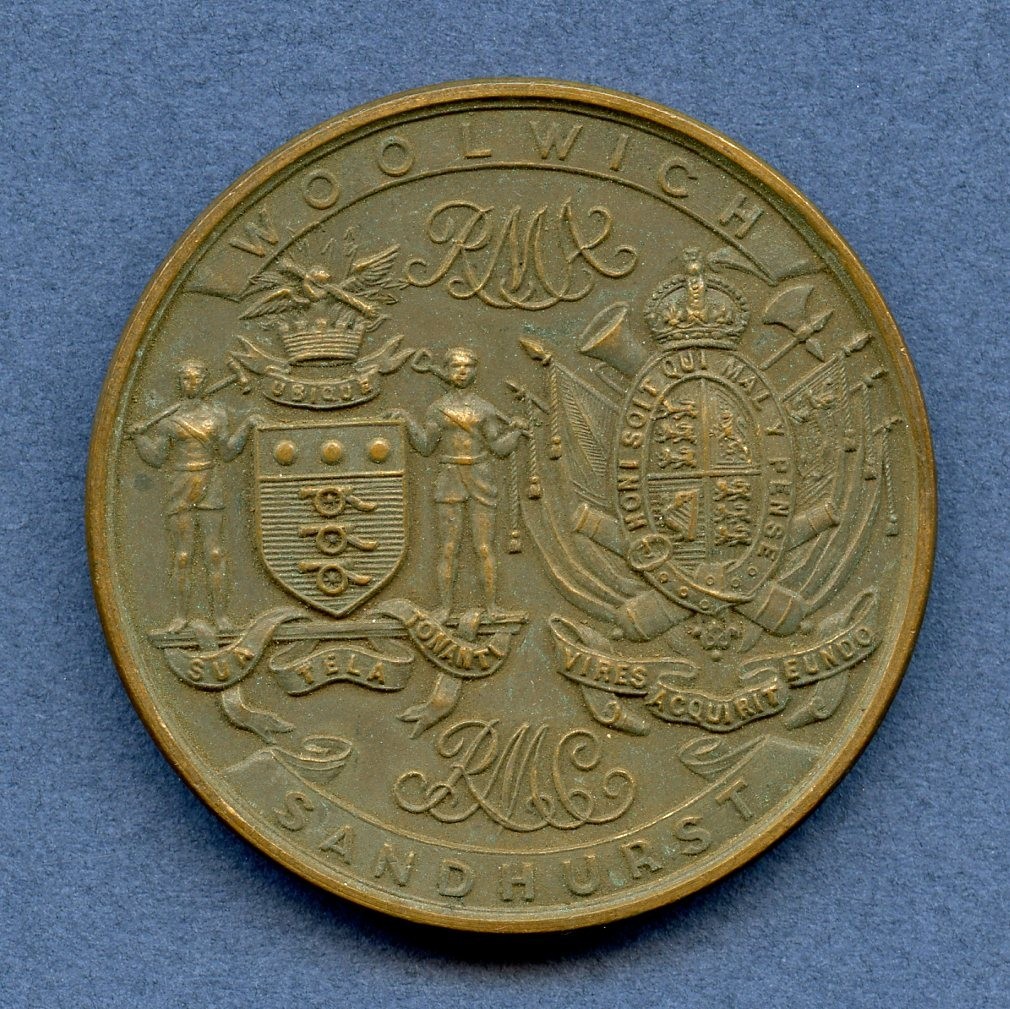 1924 Royal Military Academy Woolwich 2nd Place 100 Yard Race 45mm Bronze Medal 1924 Royal Military Academy Woolwich 2nd Place 100 Yard Race 45mm Bronze Medal