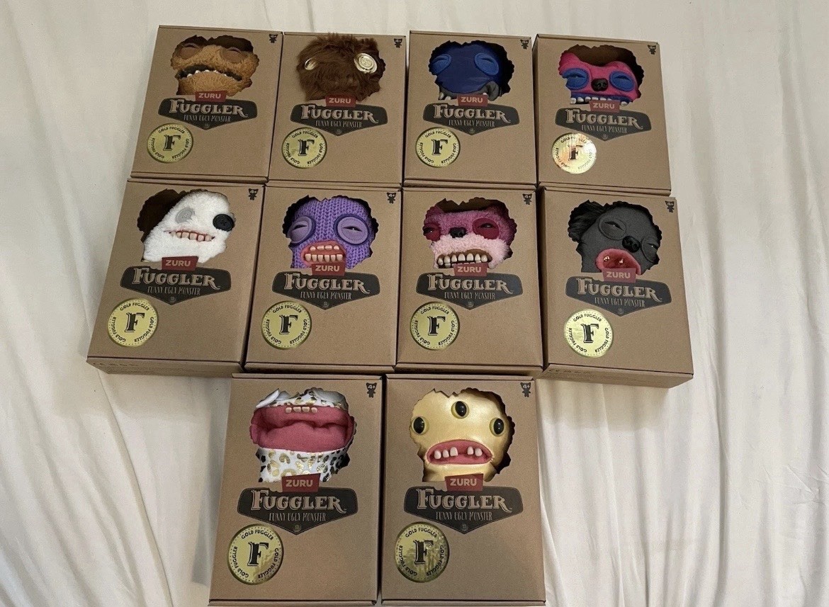 HUGE FUGGLER LOT, NEW, OPEN BOX, FULL SETS, Gold Fuggs, New Fuggs On The Block HUGE FUGGLER LOT, NEW, OPEN BOX, FULL SETS, Gold Fuggs, New Fuggs On The Block