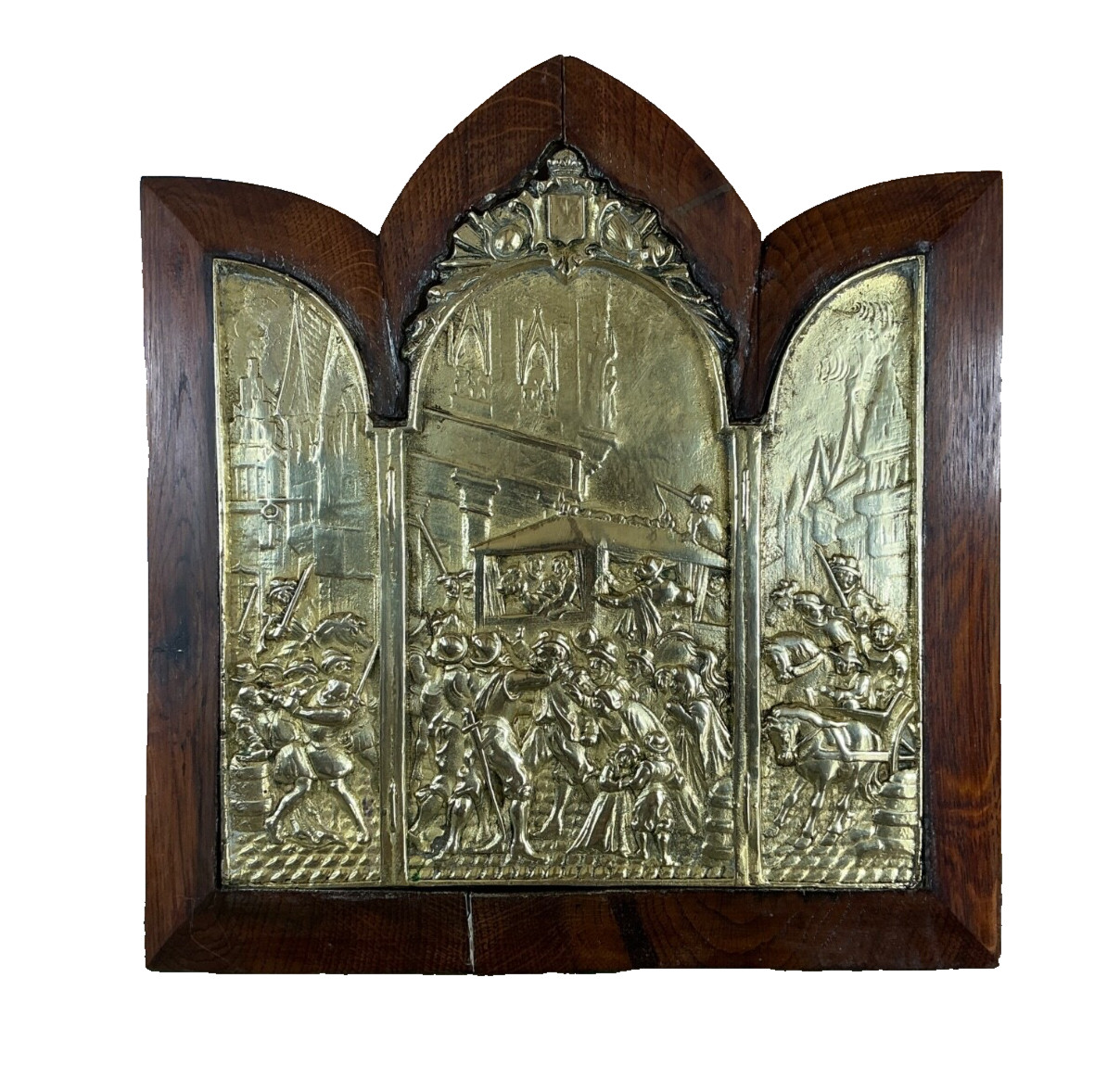 Grand Triptych in Massive Bronze - Scène de l’Assassassinat d’Henri IV Paris ...