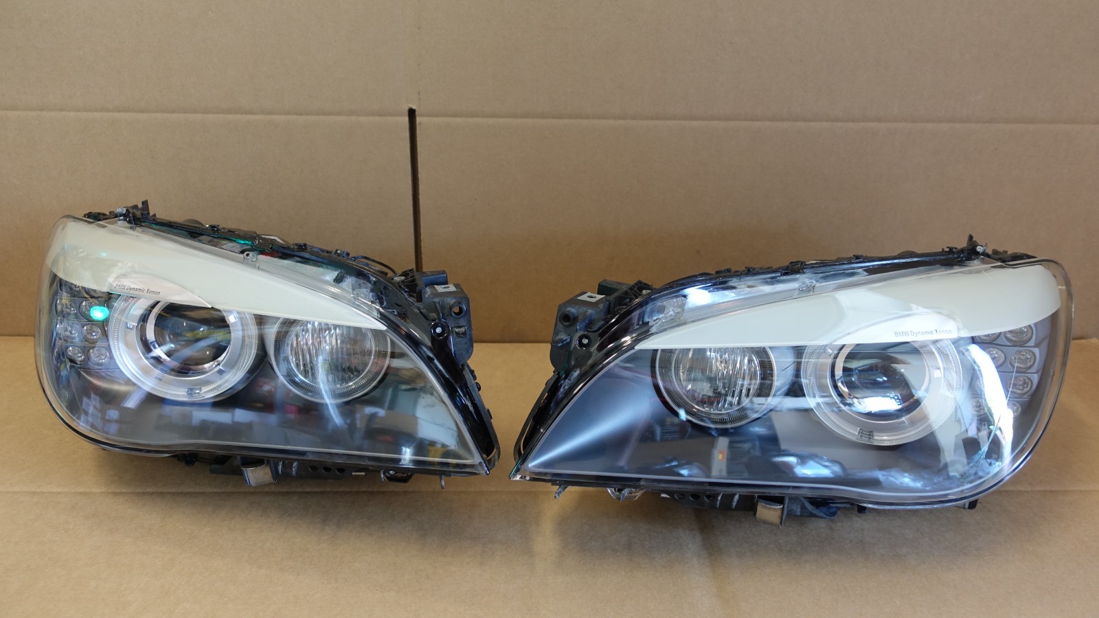 PAIR 2009-2012 BMW DYNAMIC HEADLIIGHTS RH & LH OEM NEW LENS F01 F02 740 750 745