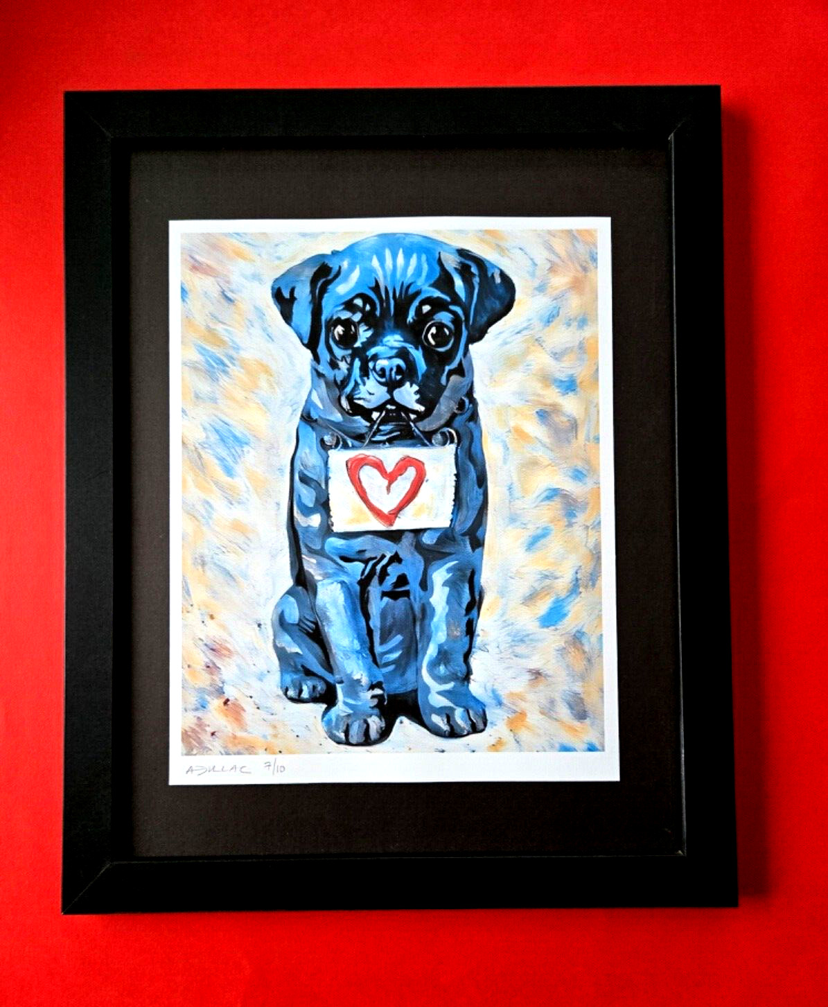 ALEXANDER DULAC MY BANKSY PUPPY Hand Signed  Print Edition of 10 COA