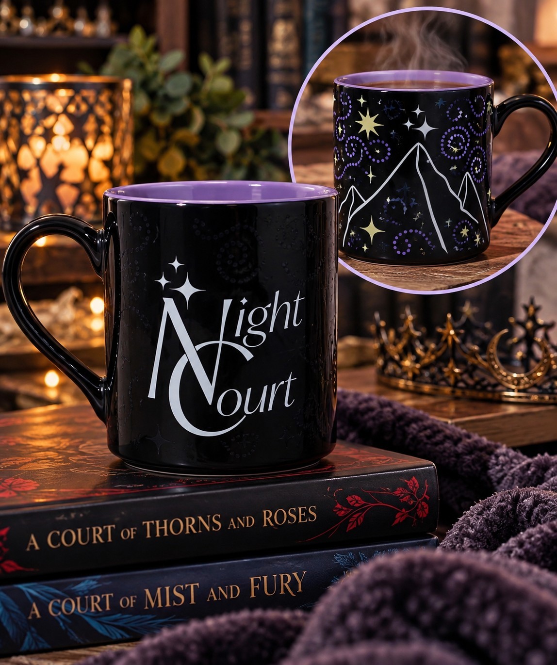 Sarah J Maas ACOTAR Night Court Color Changing 16oz Ceramic Mug Mountain Stars Sarah J Maas ACOTAR Night Court Color Changing 16oz Ceramic Mug Mountain Stars