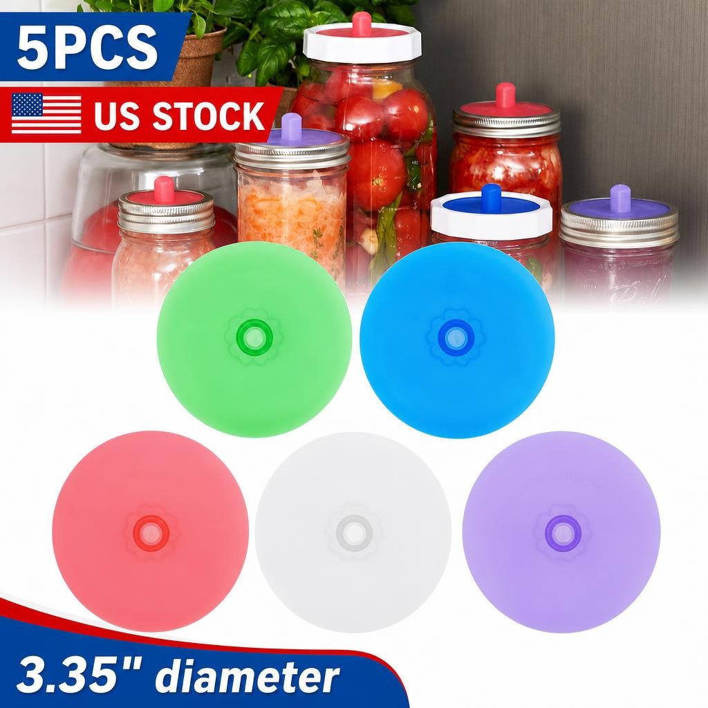5PCS Mason Jar Fermentation Lid Silicone Sealed Fermentation Cover Colorful