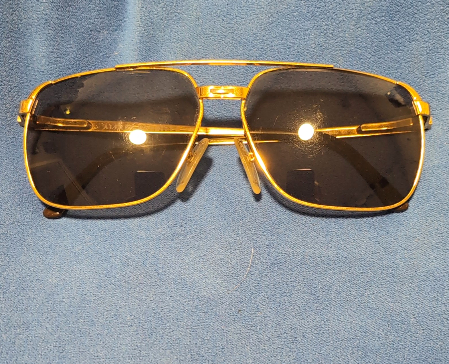 Alfred Dunhill Aviator prescription Sunglasses Gold Metal Frame Gray Lens 135.