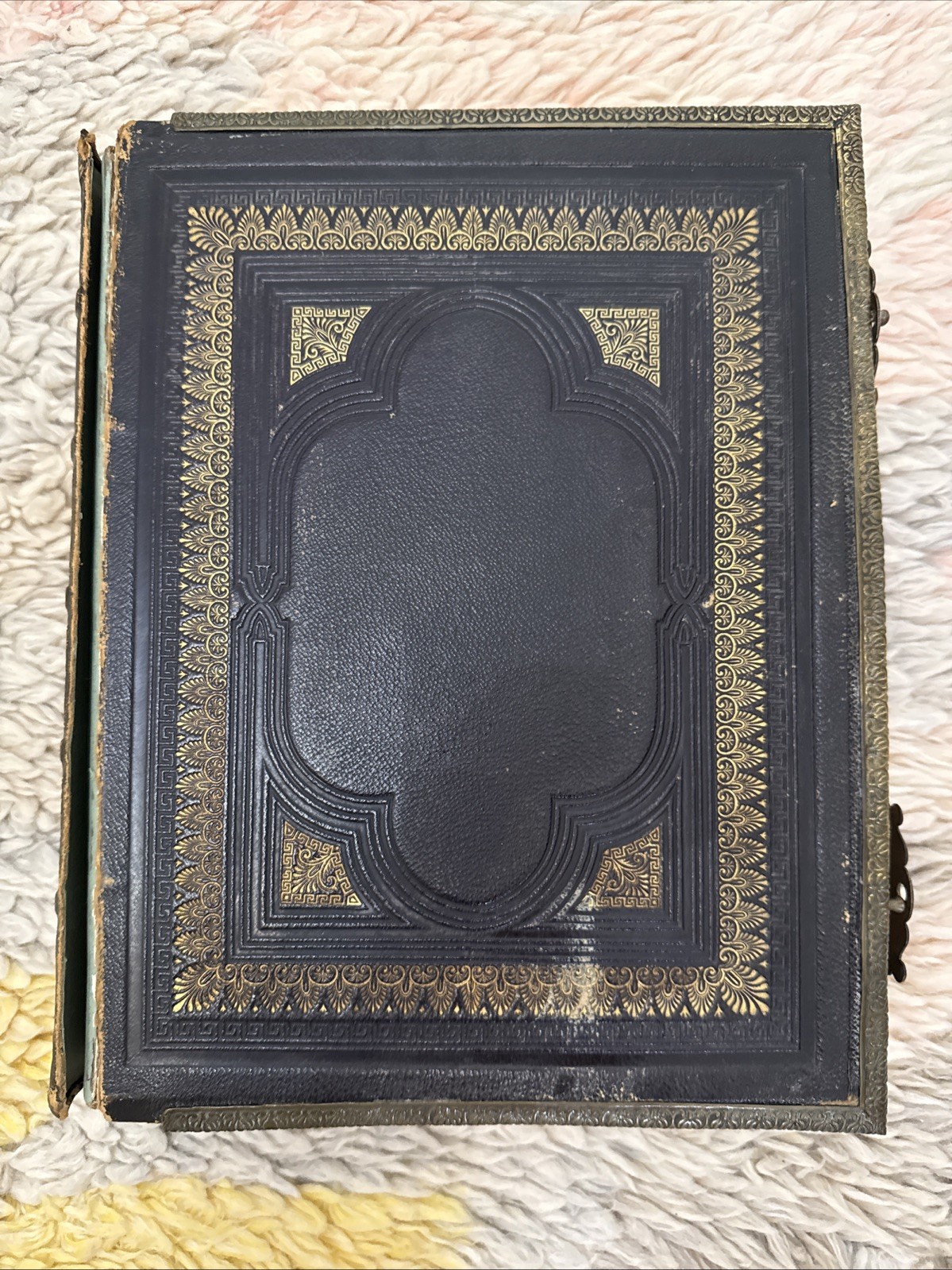HUGE Antique 1880s Brown's Family Bible Brass Clasps Large Folio Victorian  Era