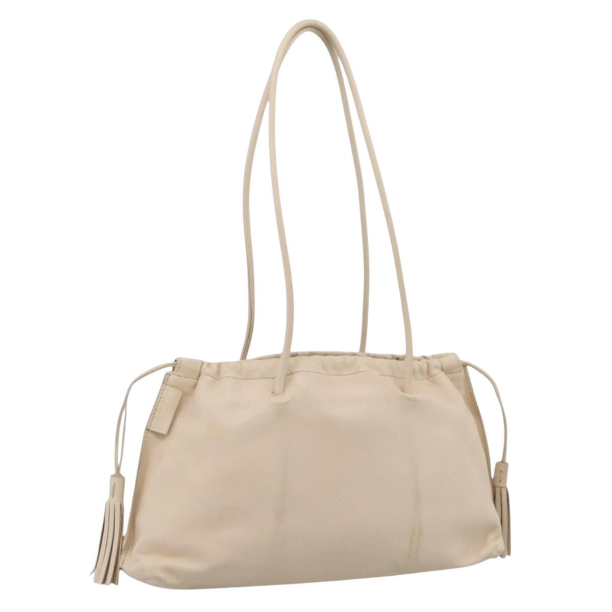 GUCCI Shoulder Bag Leather Ivory 001 4403 3444 Auth ep16149