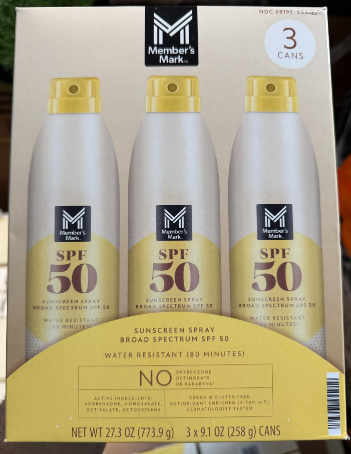 Member's Mark SPF 50 Sunscreen Spray 3-Pack - Broad Spectrum, Water Resistant 80