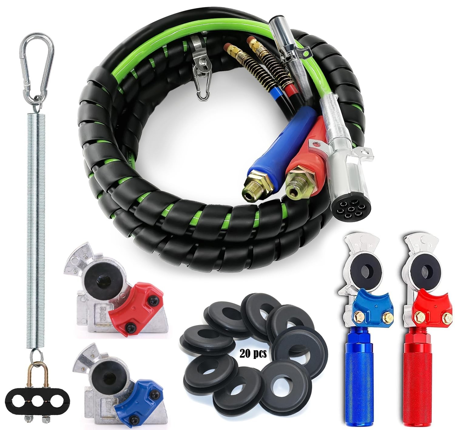 TORQUE 12ft Semi Air Hose for Trucks with Gladhands and Glad Hand Seals Air Way