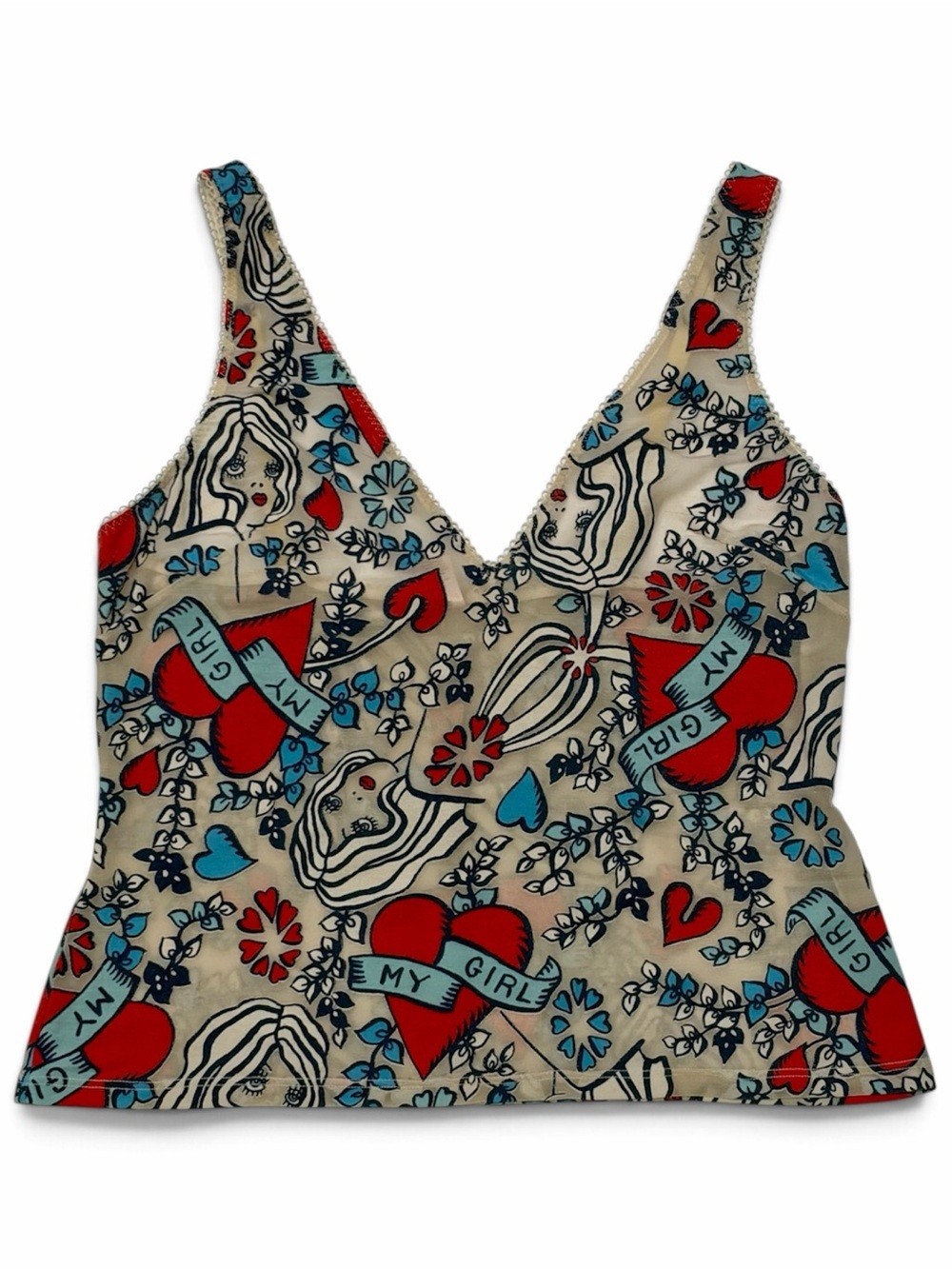 Vintage Victoria’s Secret My Girl Tattoo Mesh Cami M Y2K 2004