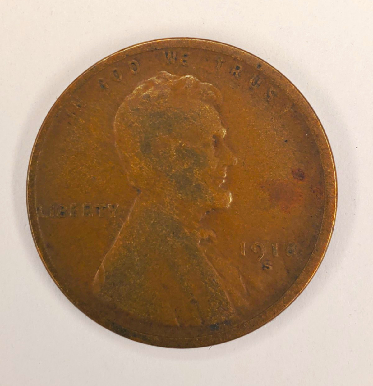 1918-S Lincoln Wheat Cent Penny VF Book Filler In US 1918-S Lincoln Wheat Cent Penny VF Book Filler In US