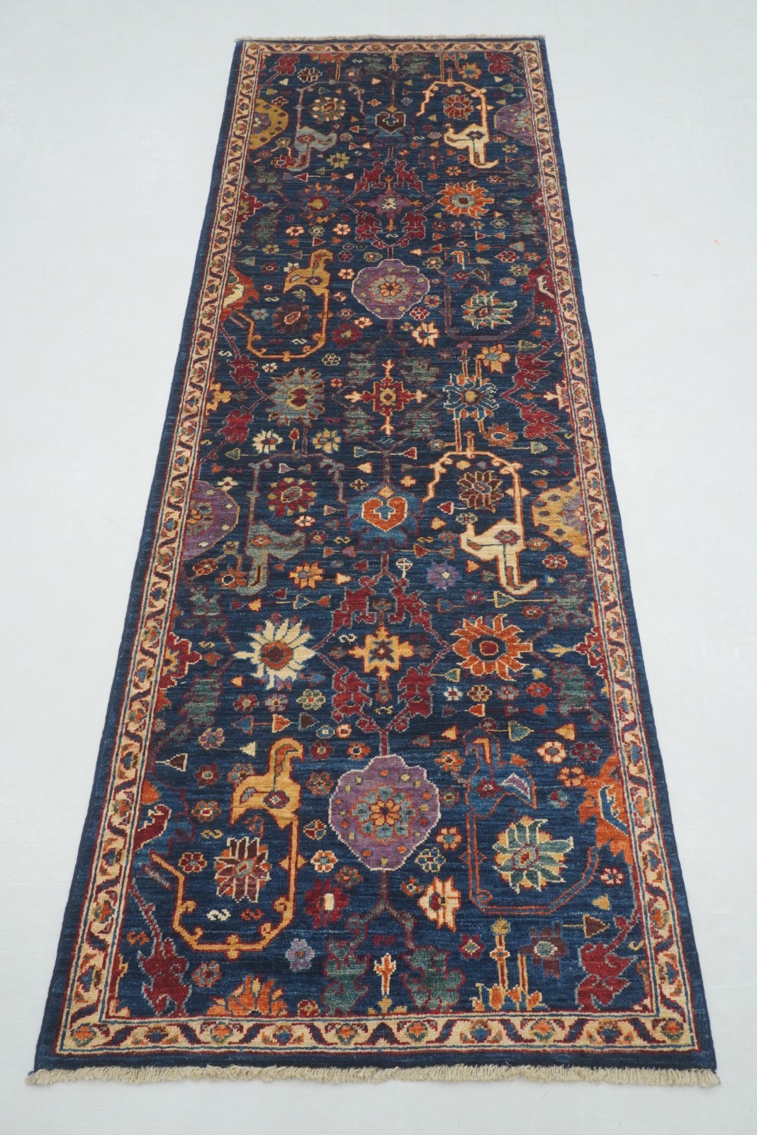 3x8 ft Navy Blue Bidjar Afghan Hand knotted Oriental Runner Rug 3x8 ft Navy Blue Bidjar Afghan Hand knotted Oriental Runner Rug