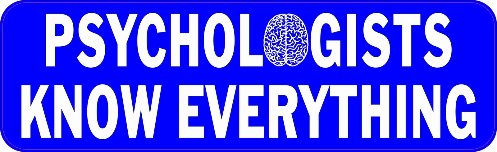 StickerTalk Psychologists Know Everything Vinyl Sticker, 10 inches x 3 inches