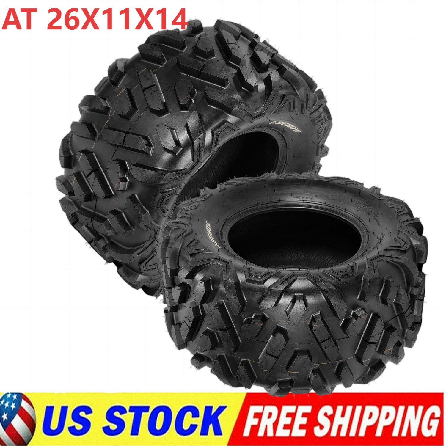 🚩Set of 2 26x11.00-14 26x11-14 26x11x14 6 Ply Offroad Mud ATV UTV Tires Tubeles