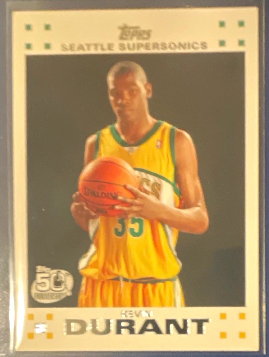 Topps 2007-08 Kevin Durant RC #2 Seattle Supersonics White - Retail Set