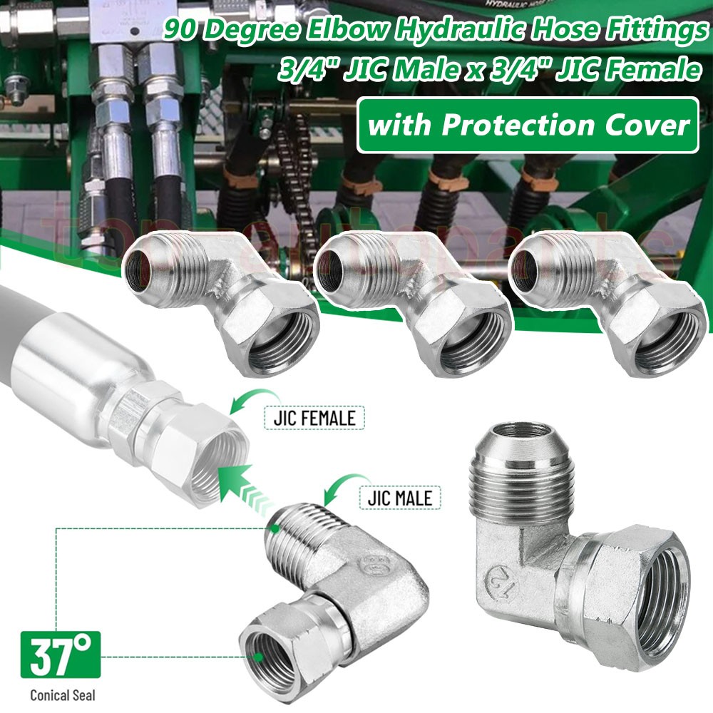 5PCS 90 Degree Elbow Hydraulic Adapter Fittings: 3/4 5PCS 90 Degree Elbow Hydraulic Adapter Fittings: 3/4