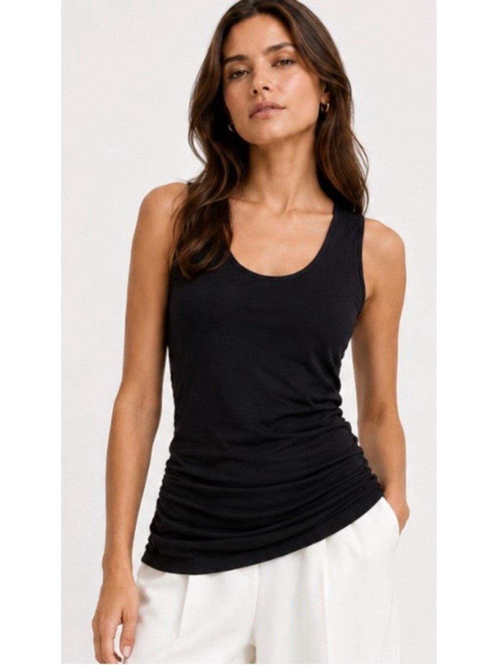 NWT Wolford Black Body Shaping Tank Top M Ruched Sides NWT Wolford Black Body Shaping Tank Top M Ruched Sides