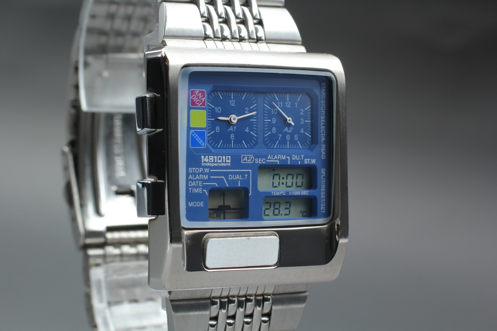 [Near MINT] Citizen Independent 8987-L19273 Ana Digi Temp QZ Men's Japan #3666