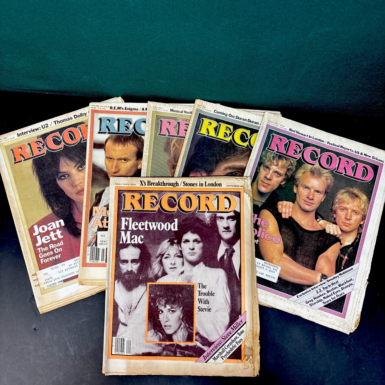 Vintage RECORD Magazine Lot of 6 1982-83 Fleetwood Mac The Police Joan Jett U2 Vintage RECORD Magazine Lot of 6 1982-83 Fleetwood Mac The Police Joan Jett U2