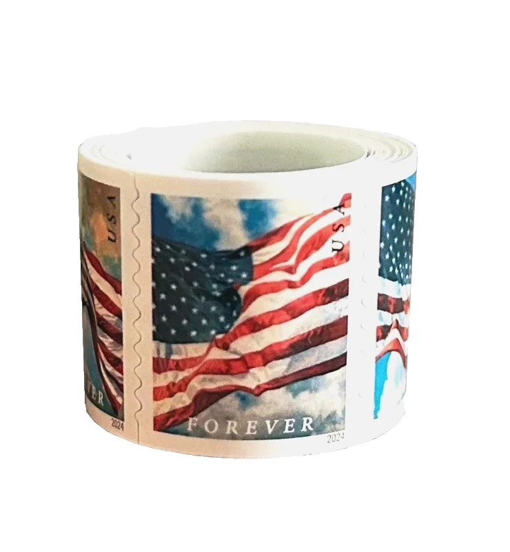 Deal 2024 Forever Rate Flags Stamps Scott #5871-74 (MNH) -100 PCS Roll Deal 2024 Forever Rate Flags Stamps Scott #5871-74 (MNH) -100 PCS Roll