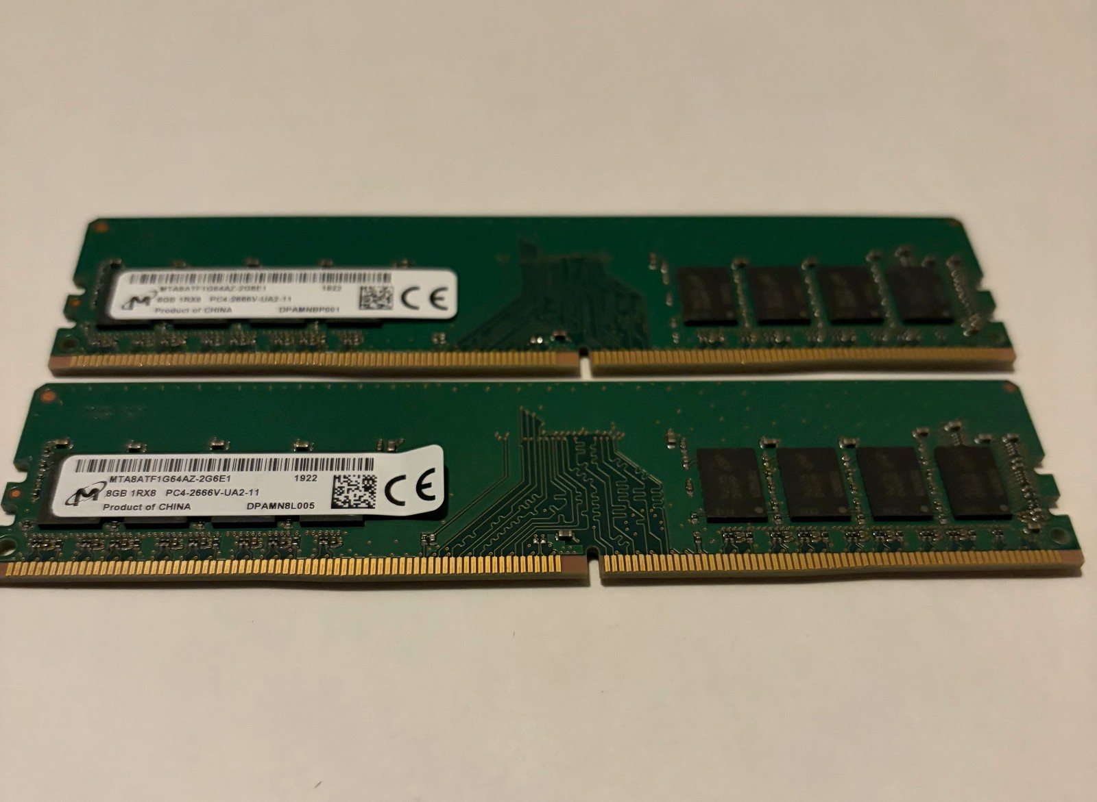 16GB 2x8GB Micron DDR4-2666 PC4-21300 Desktop RAM MTA8ATF1G64AZ-2G6E1 16GB 2x8GB Micron DDR4-2666 PC4-21300 Desktop RAM MTA8ATF1G64AZ-2G6E1