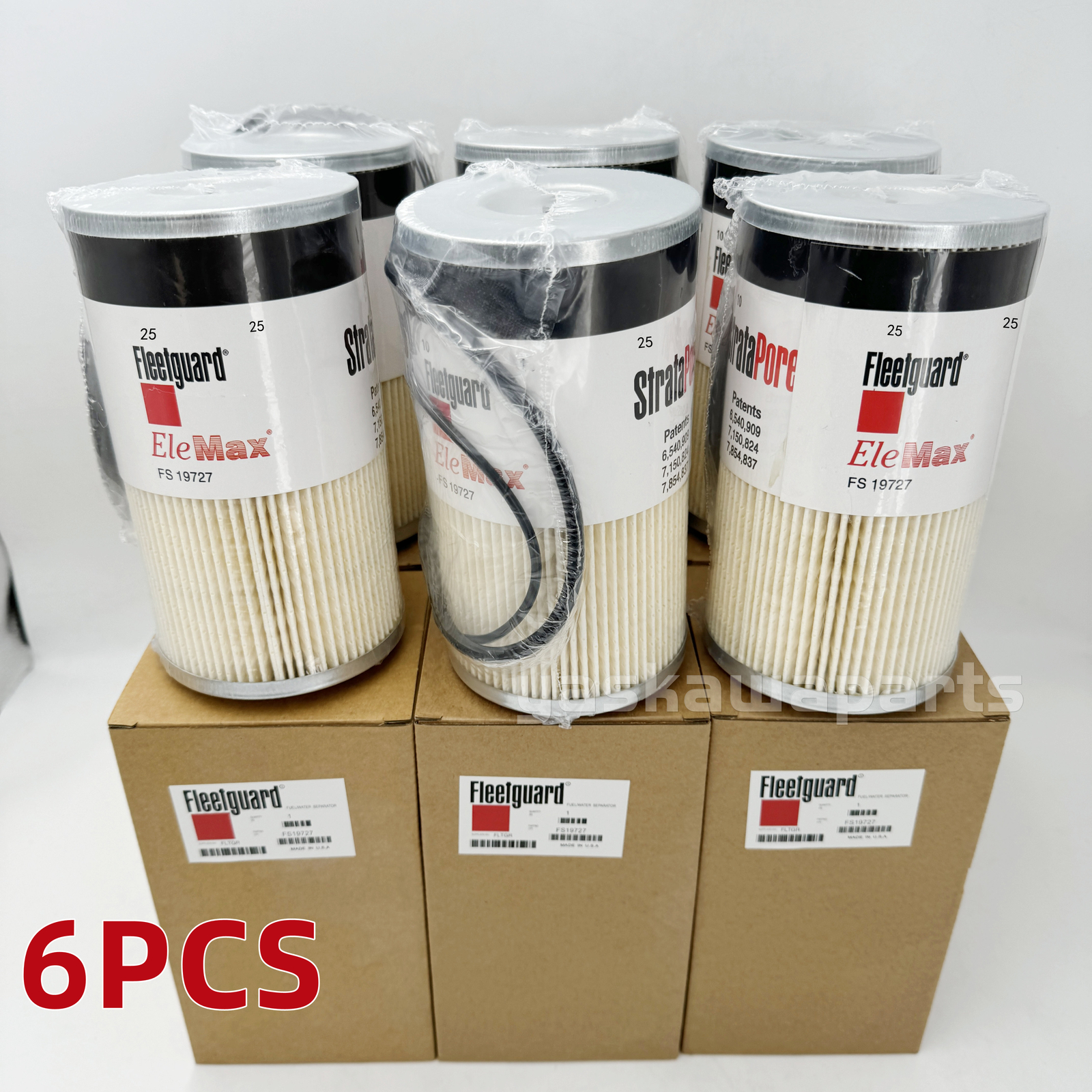 6PCS Genuine Fleetguard FS19727 Cummins Fuel/Water Separator US 