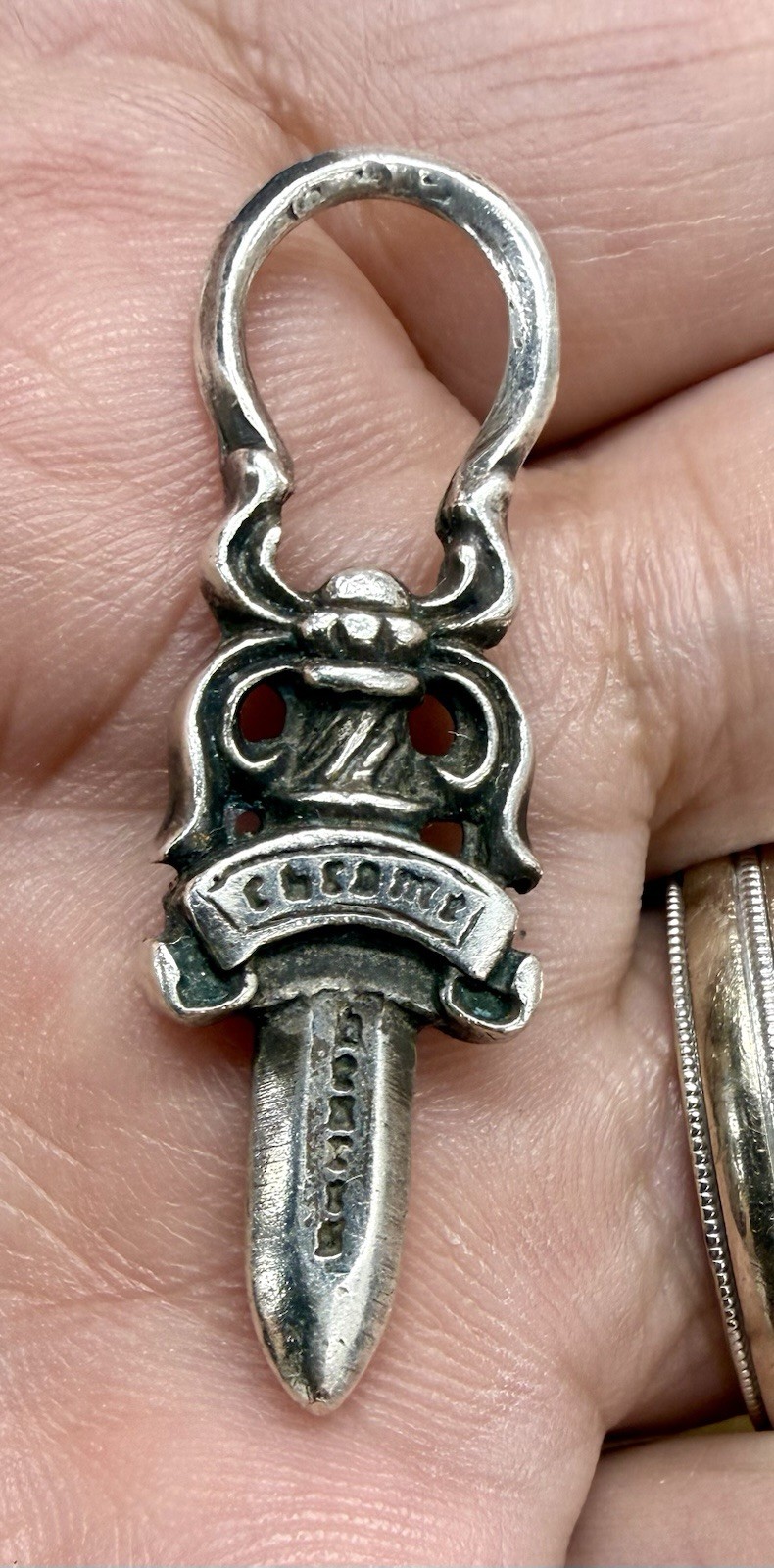 Authentic Chrome Hearts Dagger Pendant, .925 Silver, ~2 In Authentic Chrome Hearts Dagger Pendant, .925 Silver, ~2 In