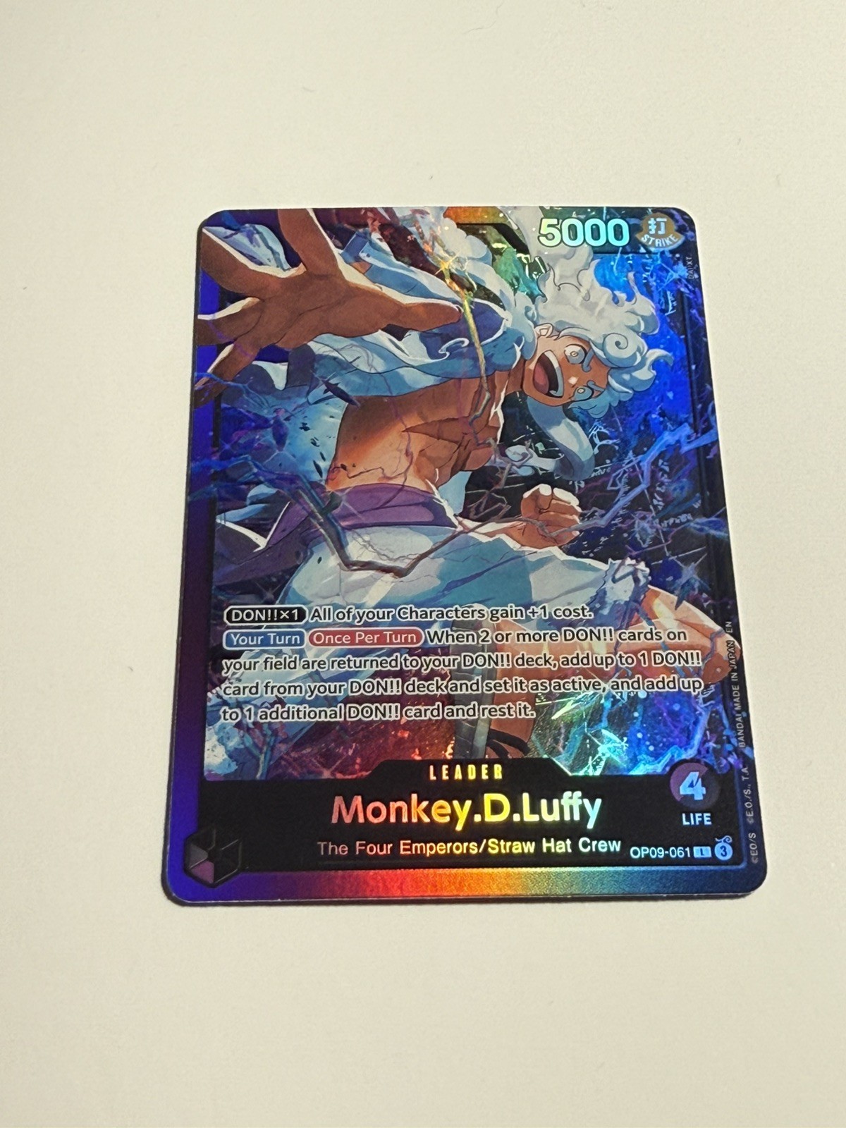 NM-Mint, English One Piece Monkey.D.Luffy (OP09-061) - OP09-061 - L - Foil Start NM-Mint, English One Piece Monkey.D.Luffy (OP09-061) - OP09-061 - L - Foil Start