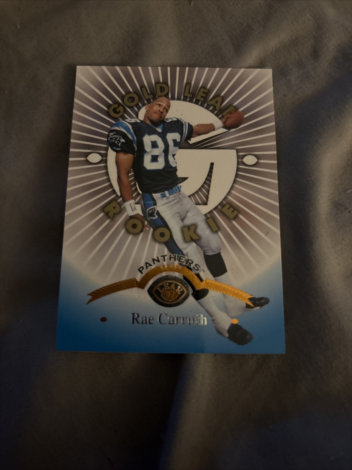 1997 Leaf - Gold Leaf Rookie Rae Carruth #159 Fractal Matrix (RC) 1997 Leaf - Gold Leaf Rookie Rae Carruth #159 Fractal Matrix (RC)