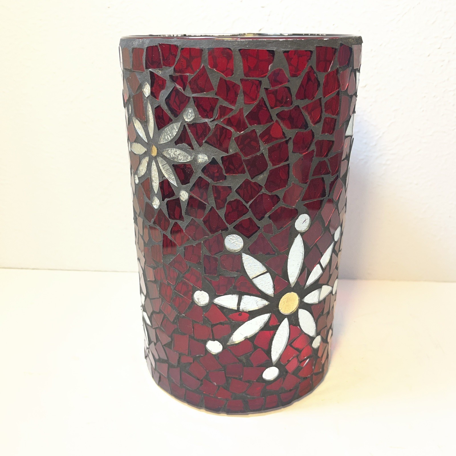 Stunning Longaberger Large Candle Holder - Falling Snow Hurricane Glass Pottery Stunning Longaberger Large Candle Holder - Falling Snow Hurricane Glass Pottery