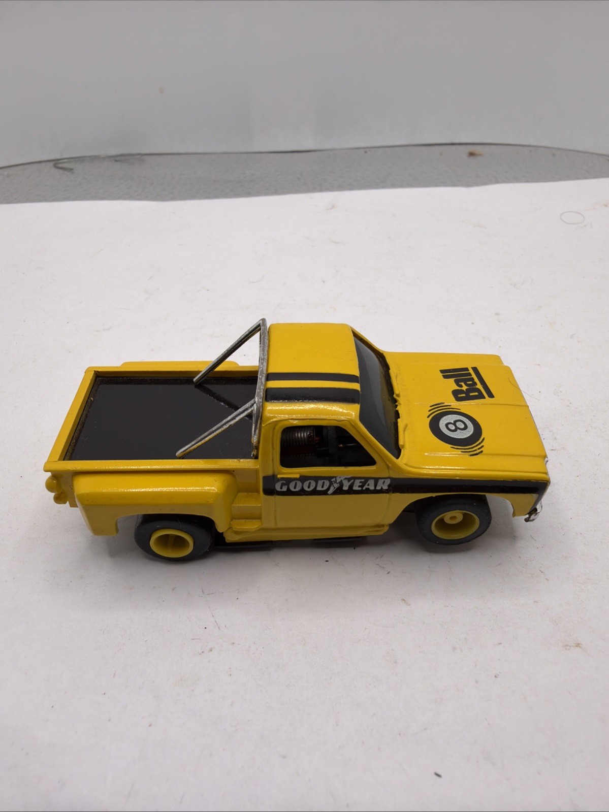 Vintage 80’s Tyco Curve Huggers HP2 Slot Car Yellow Goodyear 8 Ball Vintage 80’s Tyco Curve Huggers HP2 Slot Car Yellow Goodyear 8 Ball