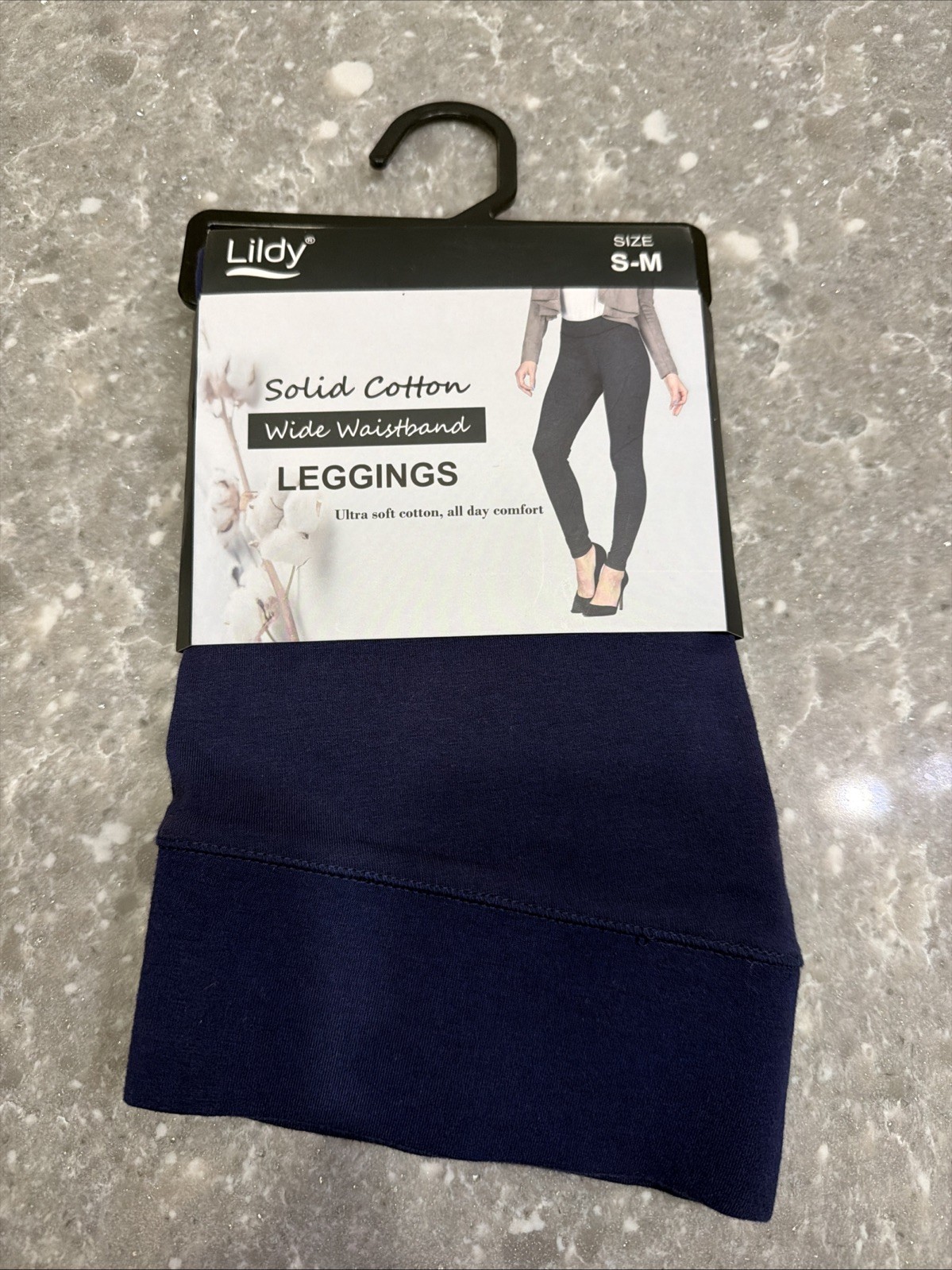 Lildy Cotton Leggings Wide Waistband Size S-M Lildy Cotton Leggings Wide Waistband Size S-M