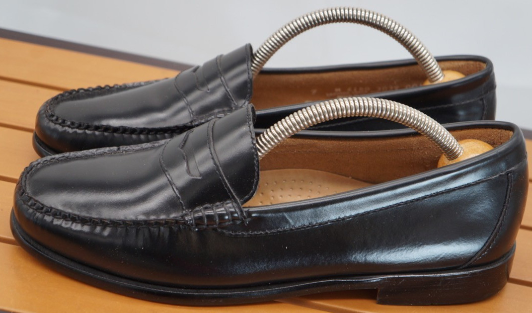 Vtg G.H. Bass Weejuns Sz. 9 Black Leather Wayfarer Penny Loafers 6150 Vtg G.H. Bass Weejuns Sz. 9 Black Leather Wayfarer Penny Loafers 6150