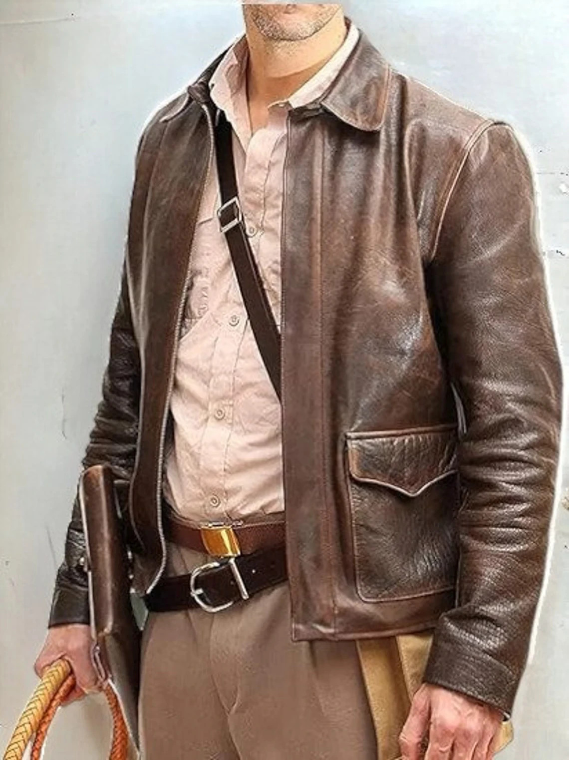 Indiana Jones Harrison Ford Classic Genuine Distressed Crackled Leather Jacket Indiana Jones Harrison Ford Classic Genuine Distressed Crackled Leather Jacket