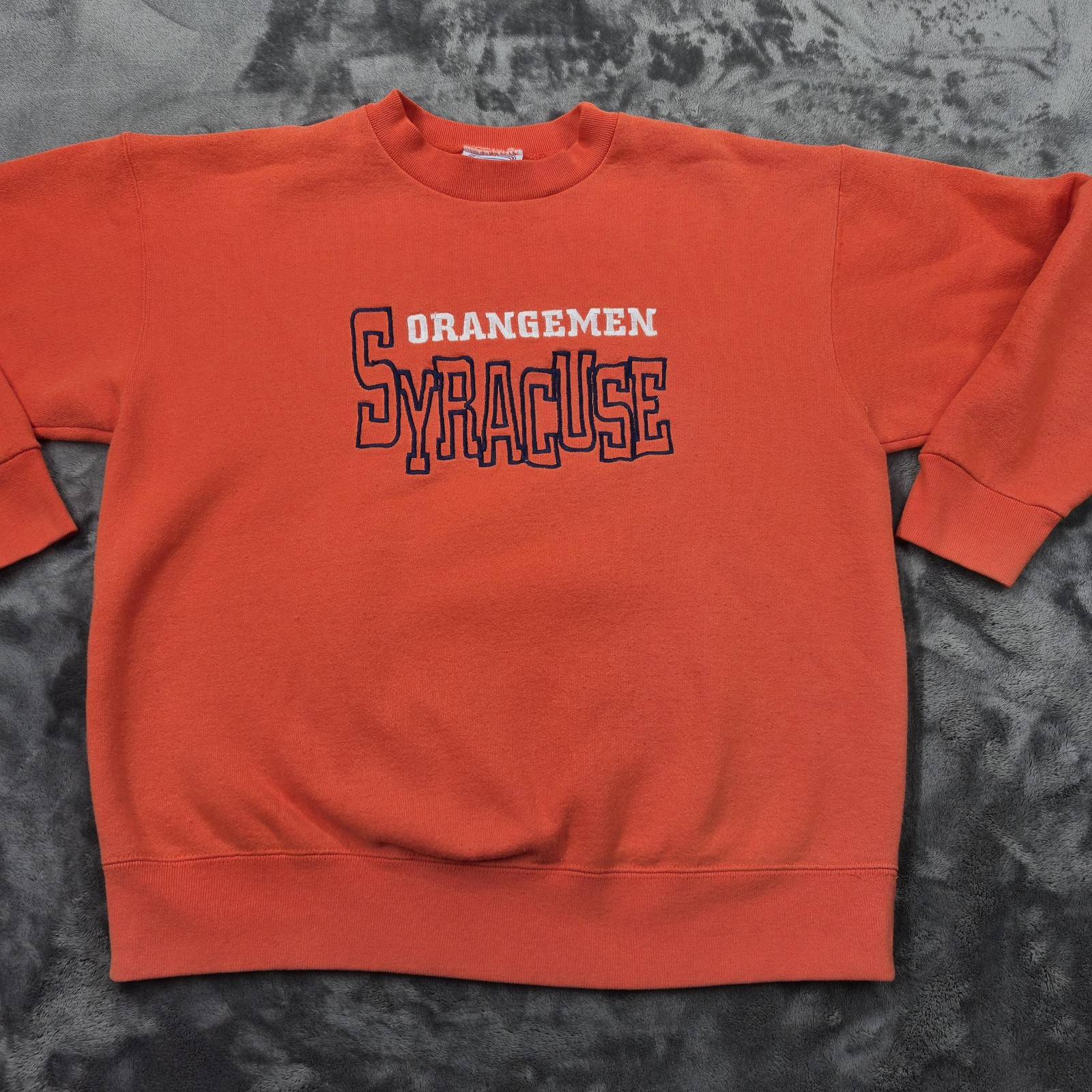 Vintage Crable Sportswear Syracuse Orangemen Sweatshirt Large Orange USA Made 90