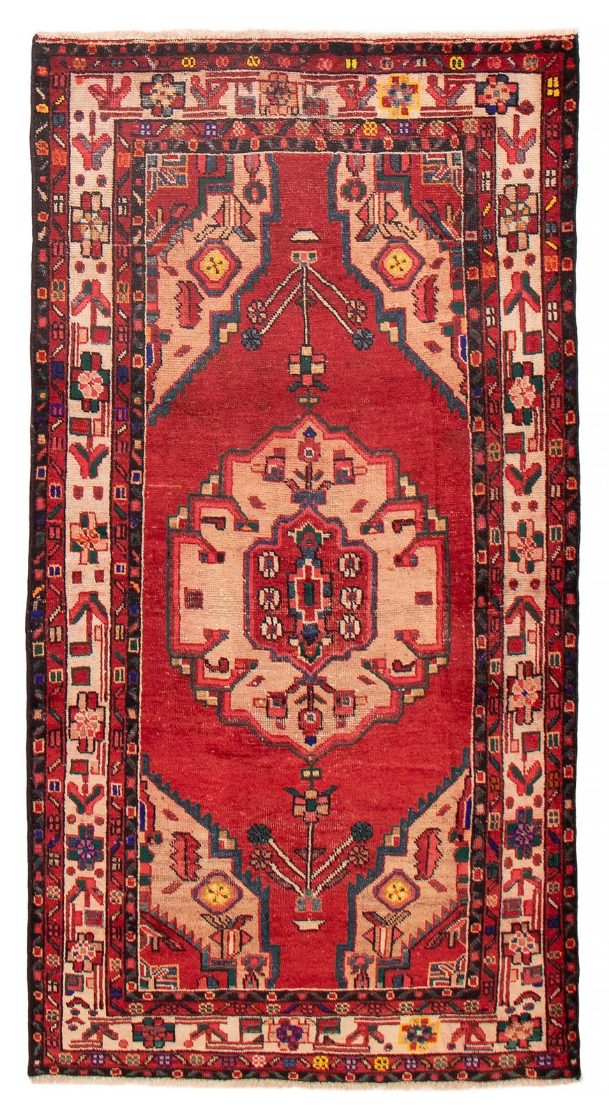 Vintage Traditional Hand-Knotted Area Rug 4\'2\