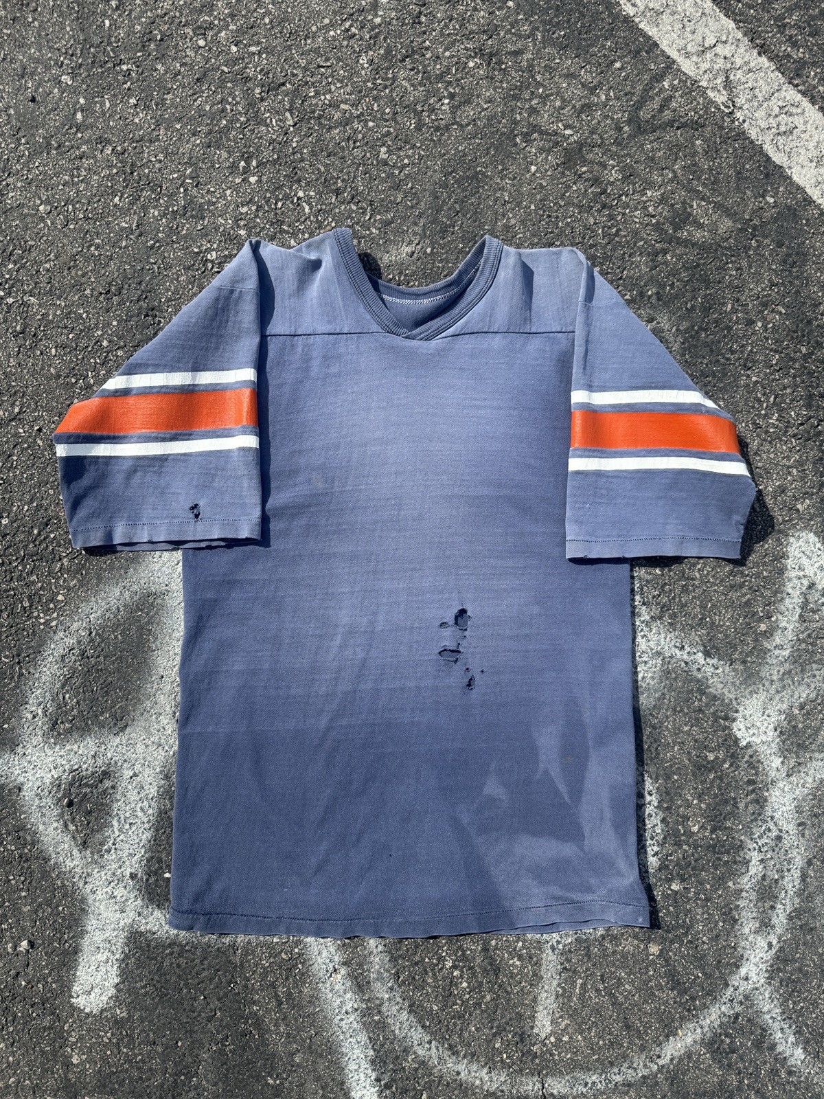 Vintage 60’s Cotton Football Jersey Tee Medium Thrashed. Vintage 60’s Cotton Football Jersey Tee Medium Thrashed.