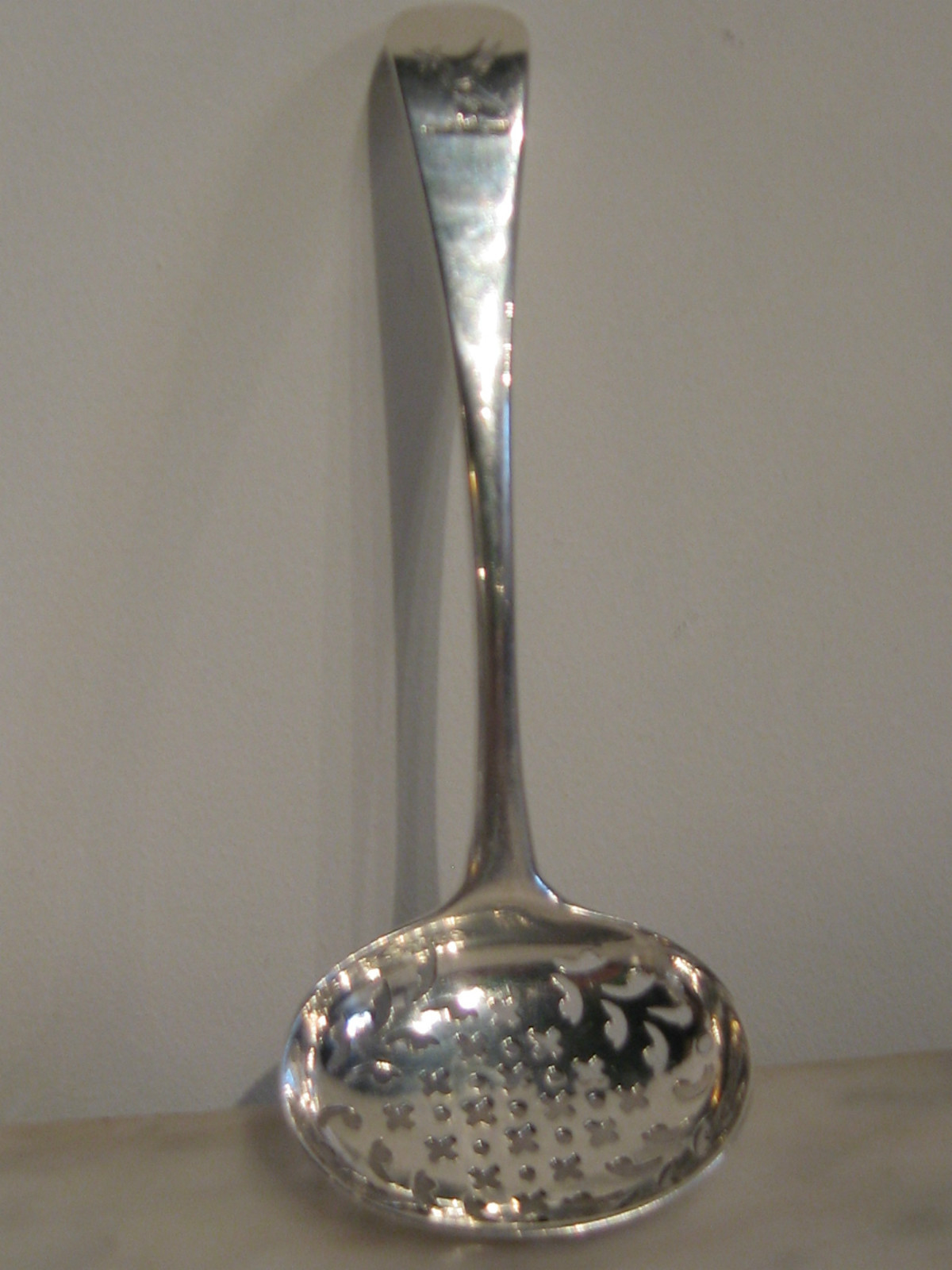 Superb Antique 1790 Georgian Sterling Silver Sugar Sifter / Tea Strainer Spoon