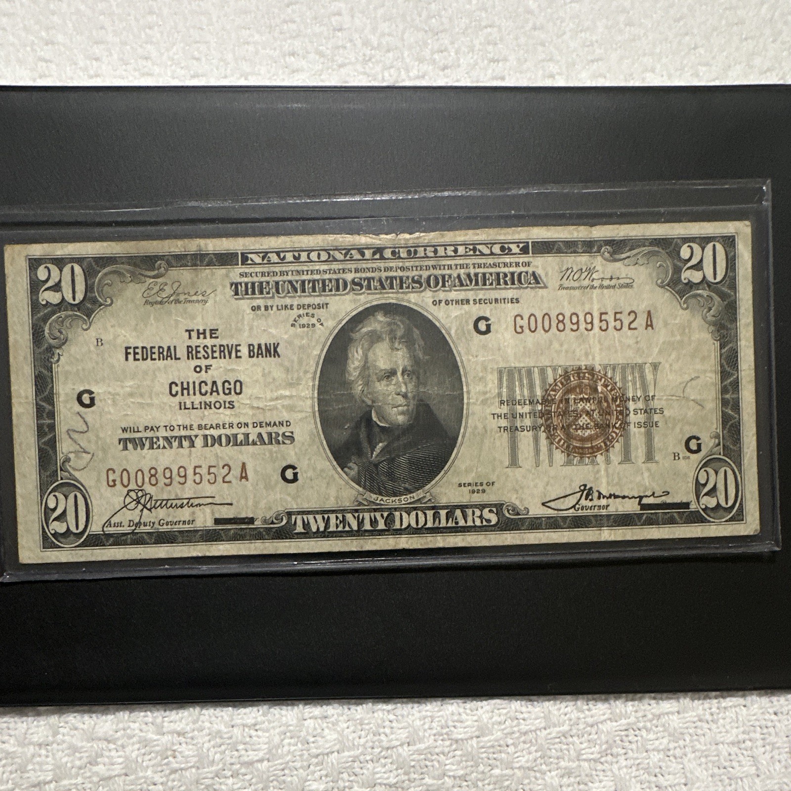 1929 $20 Federal Reserve Bank of Chicago National Currency Banknote Circulated 1929 $20 Federal Reserve Bank of Chicago National Currency Banknote Circulated