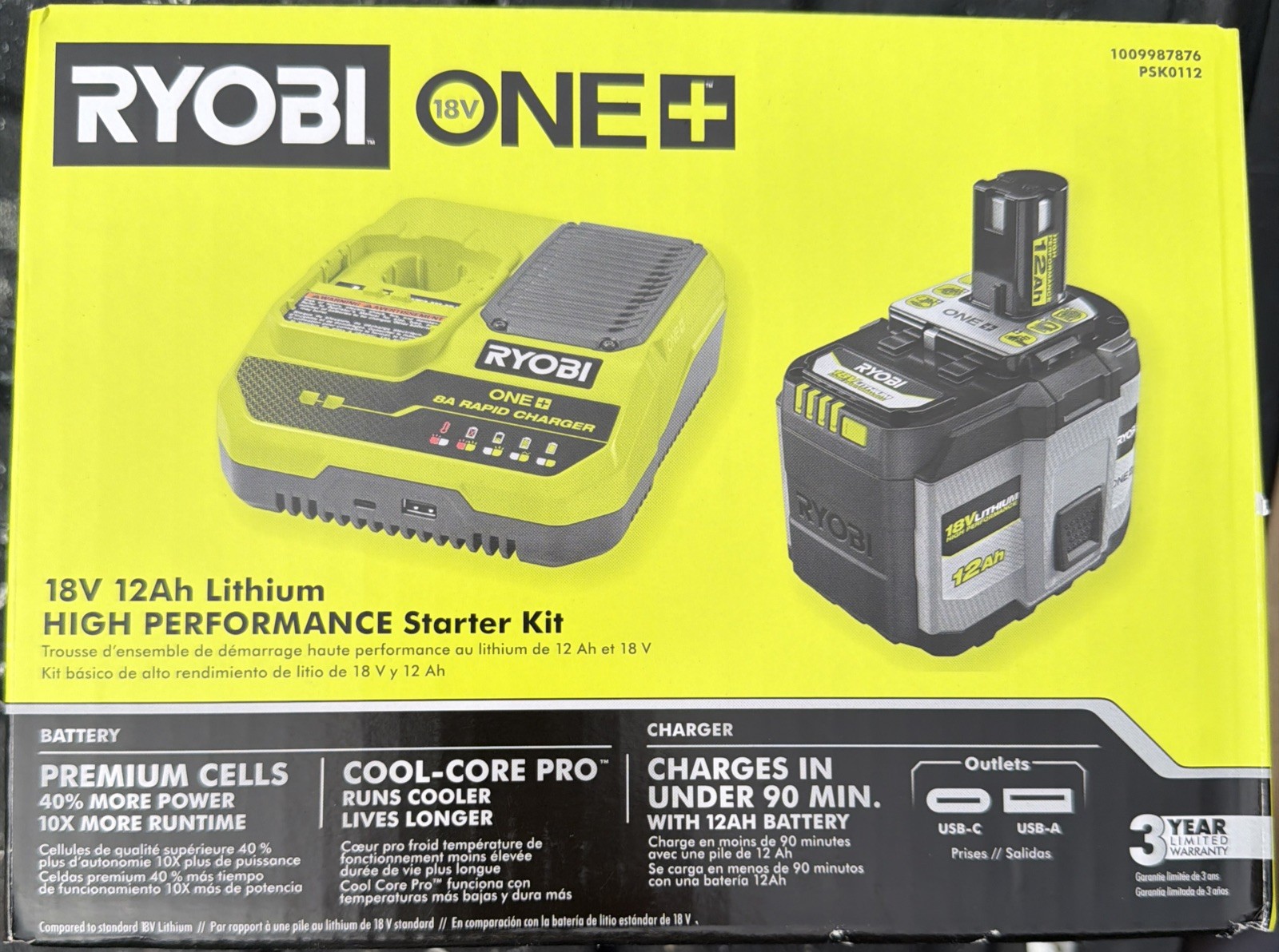 Genuine OEM RYOBI 18V ONE+ 12Ah HIGH PERFORMANCE Battery PBP1012 12.0 Genuine OEM RYOBI 18V ONE+ 12Ah HIGH PERFORMANCE Battery PBP1012 12.0