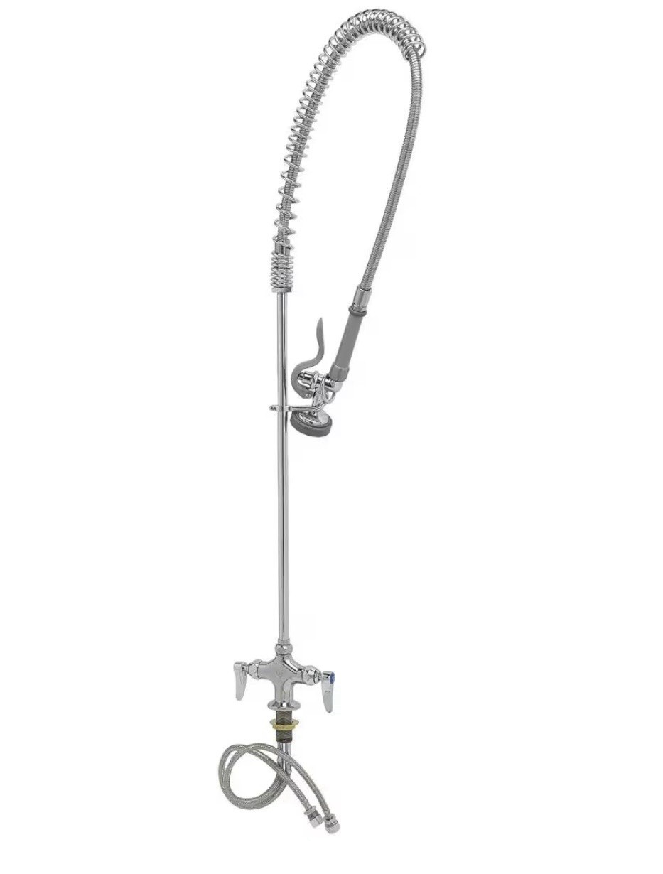 T&S BRASS B-0113-B Chrome,T&S,Brass,1.42gpm 5WMX7 Commercial Faucet Set NEW