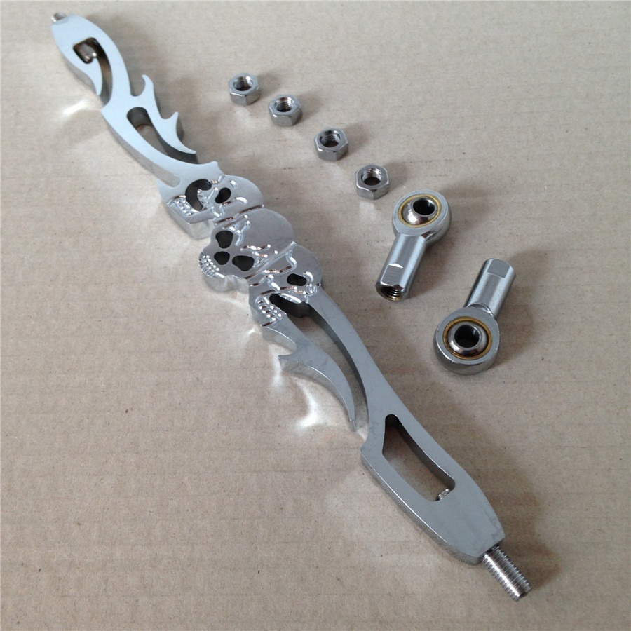 Chrome Skull Shift Linkage For Harley Softail Fxdwg Dyna Wide Glide Flhr Flt