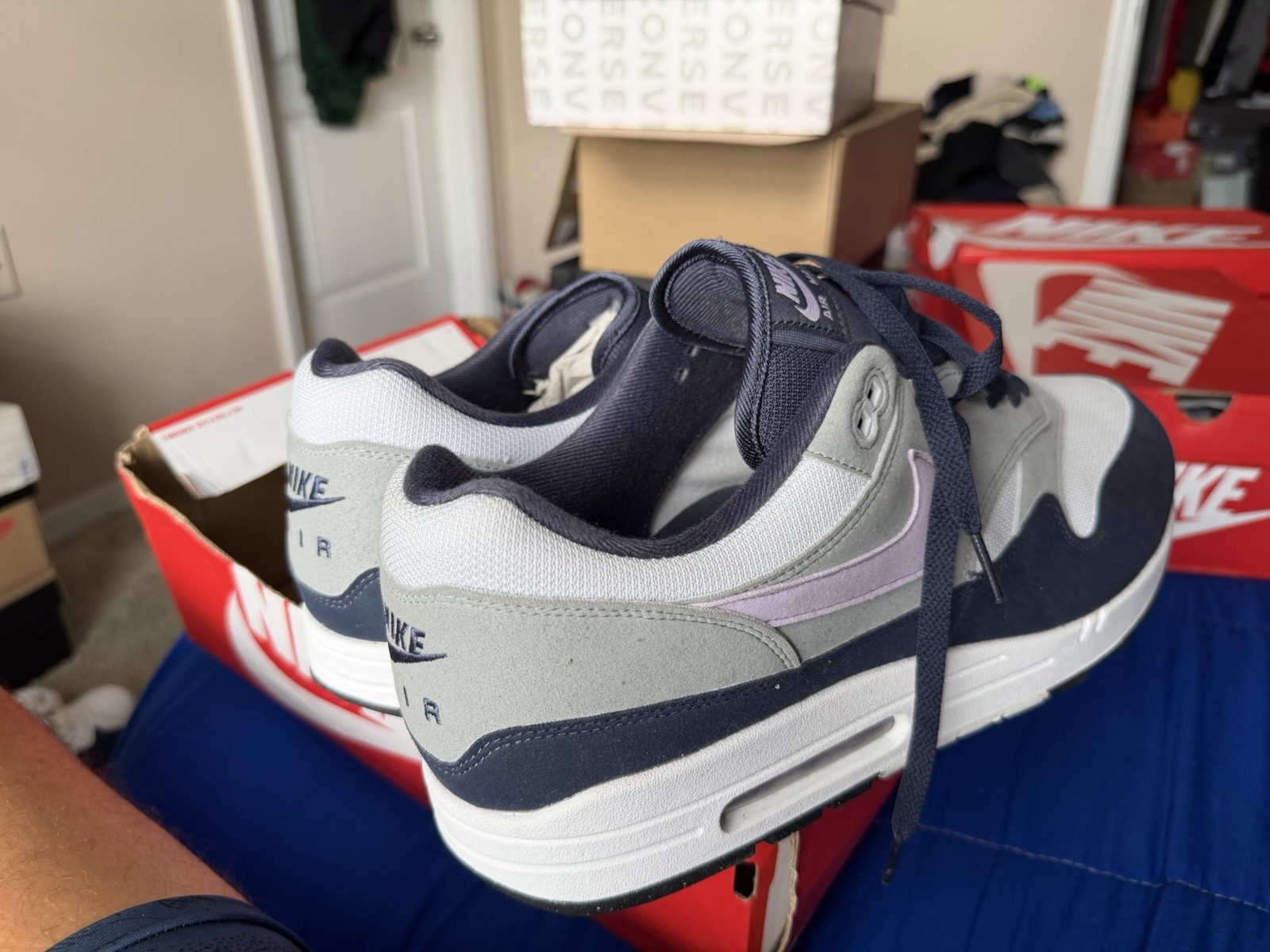 Nike Air Max 1 ‘Obsidian Lilac Bloom’ Size 16 Extremely Rare size NIB DS Nike Air Max 1 ‘Obsidian Lilac Bloom’ Size 16 Extremely Rare size NIB DS