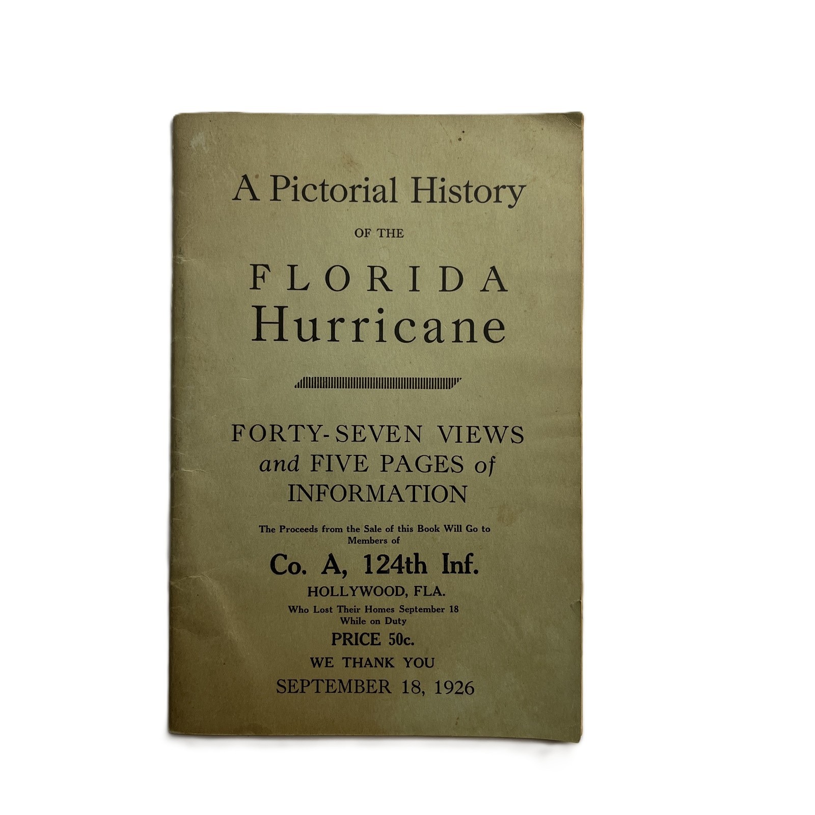 Vintage 1926 Florida Hurricane Pictorial History L L Tyler Miami Booklet