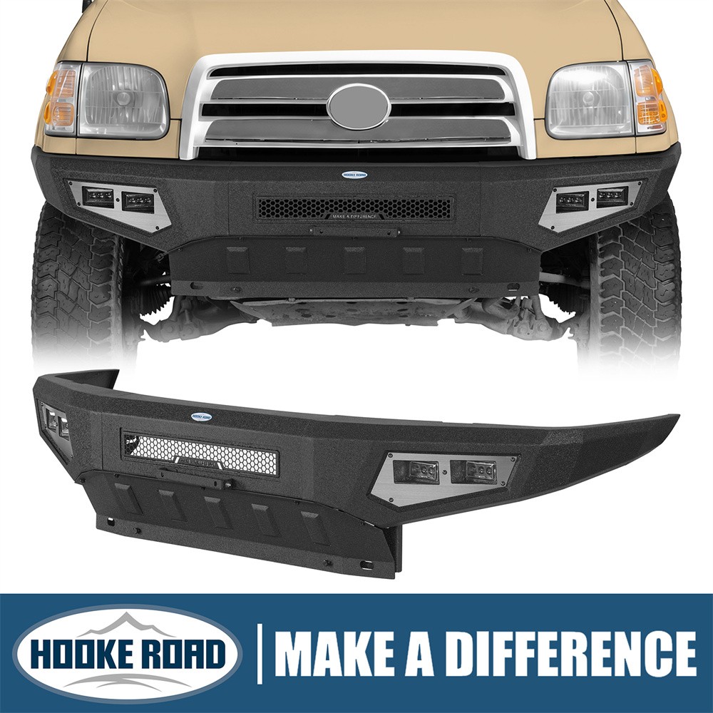 Hooke Road Off-Road Front Bumper For 2000-2006 Toyota Tundra w/Skid Plate+Lights Hooke Road Off-Road Front Bumper For 2000-2006 Toyota Tundra w/Skid Plate+Lights