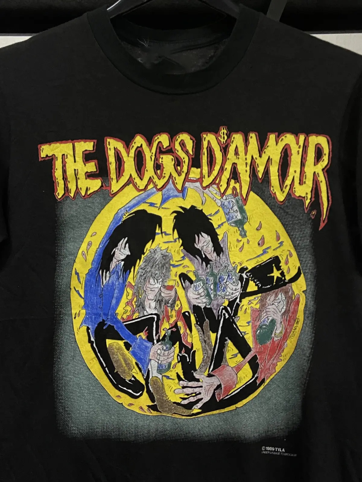 Vintage 1989s The Dogs D'Amour Punk Glam rock Tour TShirt BL437