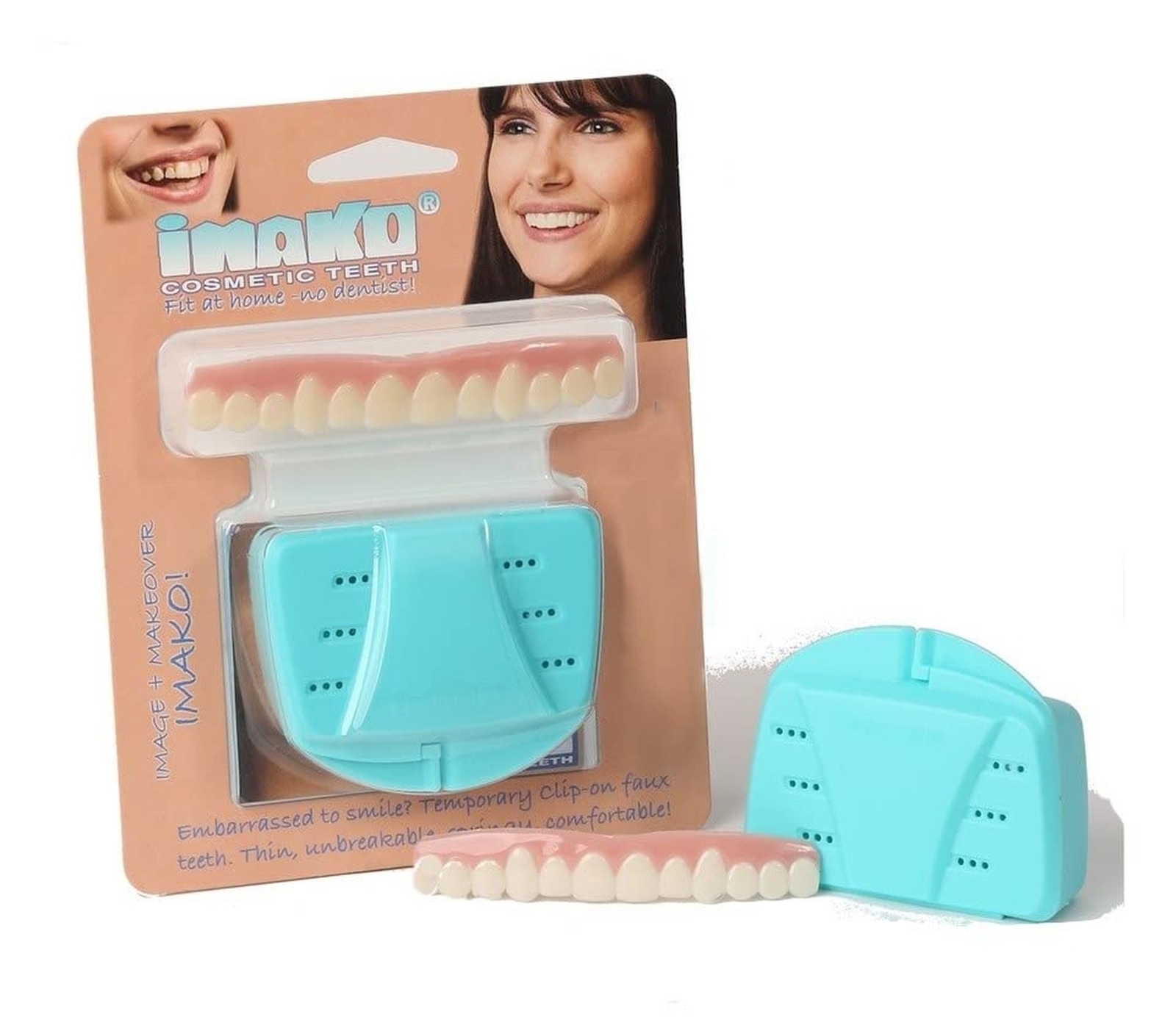 Imako Premium Cosmetic Teeth - 1 Pack - Small, Bleached White - Upper Veneers... Imako Premium Cosmetic Teeth - 1 Pack - Small, Bleached White - Upper Veneers...