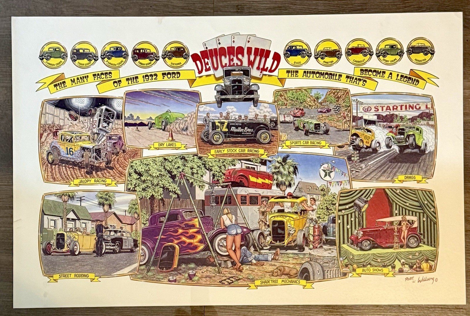 Robert Williams Deuces Wild 1932 Ford Hot Rod Poster 22x34 Lowbrow Art
