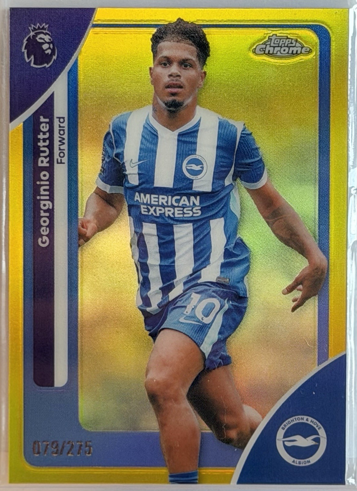 2025-26 Topps Chrome Premier League - Georginio Rutter #48 Gold Refractor /50 2025-26 Topps Chrome Premier League - Georginio Rutter #48 Gold Refractor /50