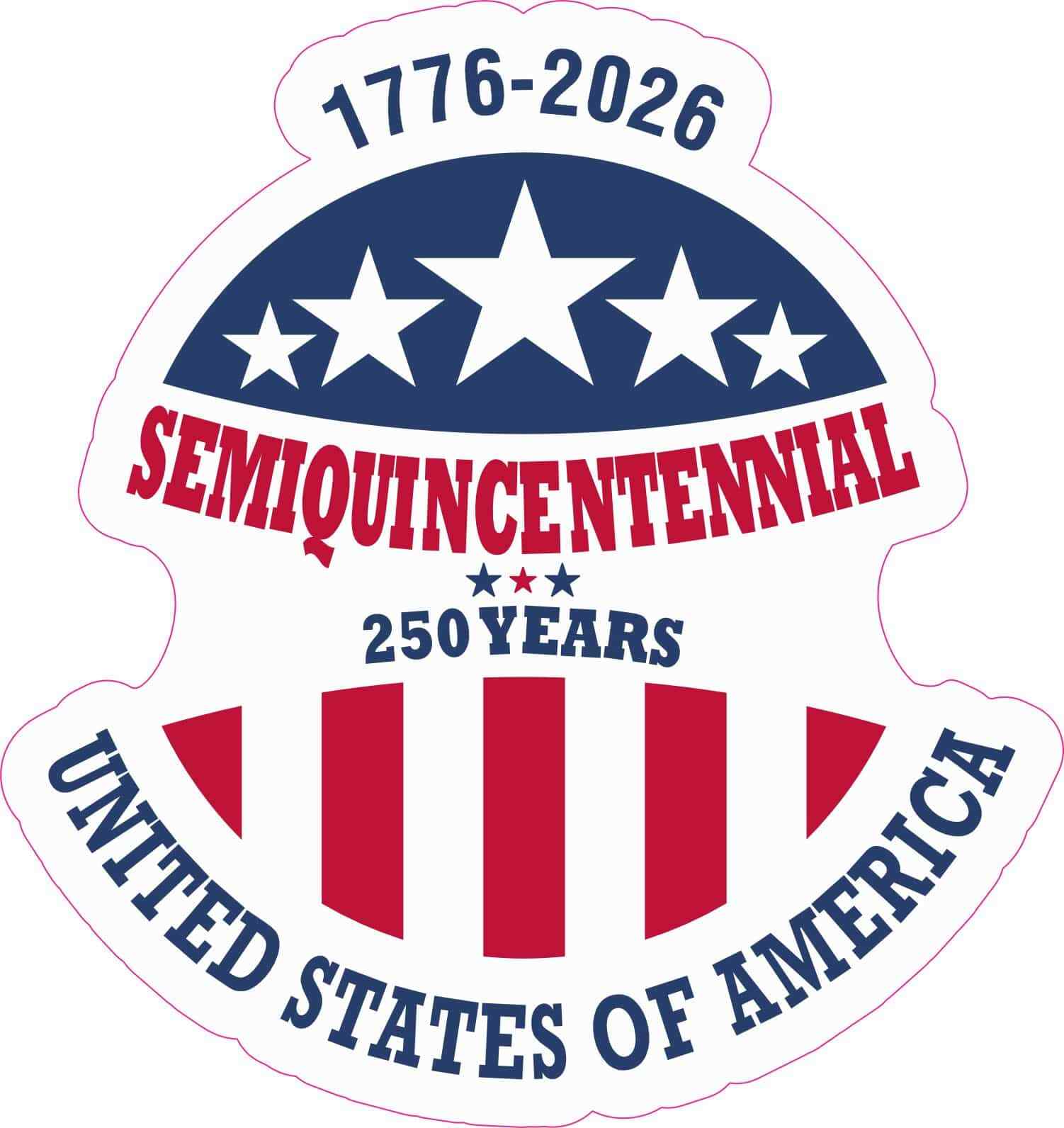StickerTalk Semiquincentennial USA Vinyl Sticker, 5 inches x 5.3 inches